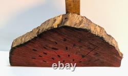 Rare Ancien Art Populaire Sculpté de Pastèque