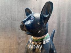 Rare Sculptures Populaires En Bois Sculptées/Peintes à la Main de Chiens/Chats de Don Freedman de Septembre