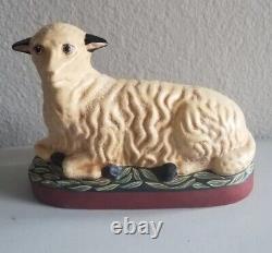 Rare Vintage Forêt Noire Sheep Lamb Ewe Folk Art Chalk Figurine 1999