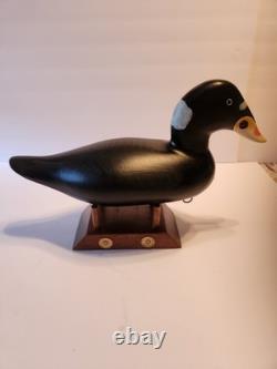 Rare leurre de canard Surf Scoter de Capt Bob Jobes, sculpté à la main, art populaire du MD, signé