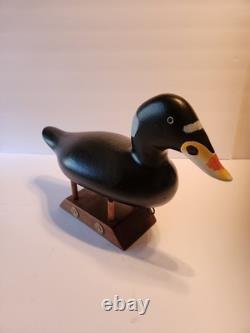 Rare leurre de canard Surf Scoter de Capt Bob Jobes, sculpté à la main, art populaire du MD, signé