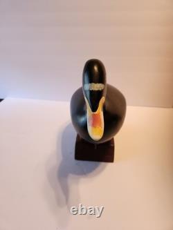 Rare leurre de canard Surf Scoter de Capt Bob Jobes, sculpté à la main, art populaire du MD, signé
