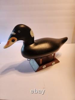 Rare leurre de canard Surf Scoter de Capt Bob Jobes, sculpté à la main, art populaire du MD, signé