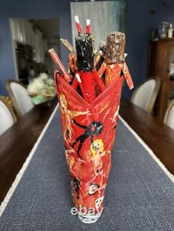 Ronald Cooper Art Populaire Original Bottes 2007 Enfer C'est 5 Figures Sculptées Outsider