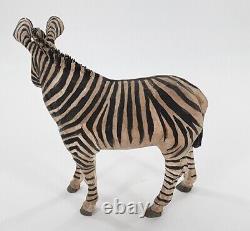 S. Arthur Shoemaker Bois Sculpté Main 5,5 Zebra'93 Carving Art Populaire Lancaster