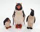 S. Arthur Shoemaker Sculpture Sur Bois à La Main De 3 Pingouins Art Populaire De Sculpture Sur Bois Lancaster