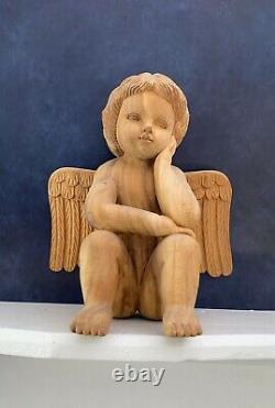 Sculpture De Cercueil En Bois Massif Sculptée D'ange Sculptée Statue-hand