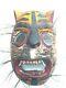 Sculpture Main Mexicain Masque En Bois Jaguar / Tigré, Mexique Folks Art Masque De Danse