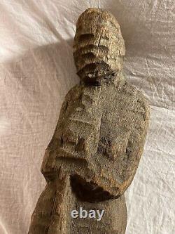 Sculpture abstraite en bois sculpté d'art populaire vintage original