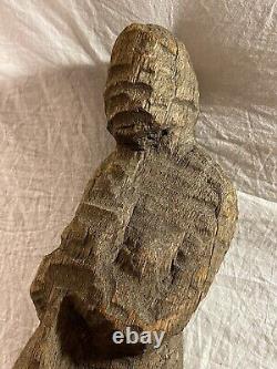 Sculpture abstraite en bois sculpté d'art populaire vintage original