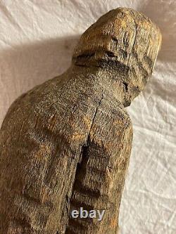 Sculpture abstraite en bois sculpté d'art populaire vintage original