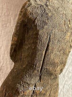 Sculpture abstraite en bois sculpté d'art populaire vintage original