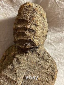 Sculpture abstraite en bois sculpté d'art populaire vintage original