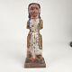 Sculpture Ancienne De La Vierge Marie En Bois Sculpté à La Main Et Polychrome, 13h