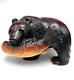 Sculpture D'art Populaire Aïnou Japonais Natif En Bois Sculpté De L'ours Et Du Saumon, Signé Vtg