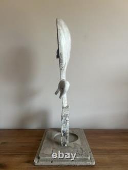Sculpture d'art populaire américain signée par l'artiste, tête de canard en objet trouvé, art outsider