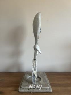 Sculpture d'art populaire américain signée par l'artiste, tête de canard en objet trouvé, art outsider