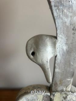 Sculpture d'art populaire américain signée par l'artiste, tête de canard en objet trouvé, art outsider