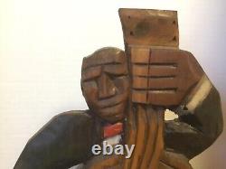 Sculpture d'art populaire de LaVon Williams : Figure de jazz BASS sculptée à la main de la LADY en surpoids