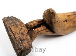 Sculpture d'oiseau en bois sculpté vintage, art populaire, 18