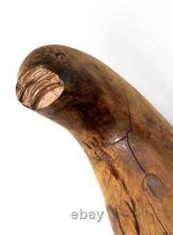 Sculpture d'oiseau en bois sculpté vintage, art populaire, 18