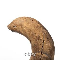 Sculpture d'oiseau en bois sculpté vintage, art populaire, 18