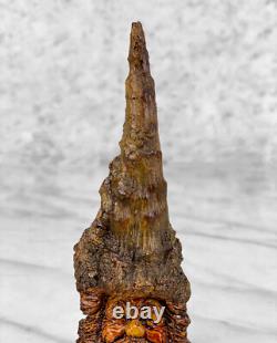 Sculpture de Visage de Gnome Vieil Homme en Bois Sculpté d'Art Populaire Vintage