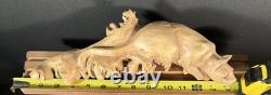 Sculpture de chat en bois sculpté à la main en burl, art populaire indonésien, unique 1/1
