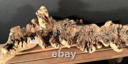 Sculpture de chat en bois sculpté à la main en burl, art populaire indonésien, unique 1/1