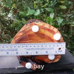 Sculpture de hibou en bois à la tronçonneuse, hibou à cornes, art rustique fait main en bois d'osage orange
