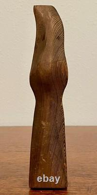 Sculpture de moine en séquoia par Oscar W. Johnston, Smith River CA, art populaire étiqueté