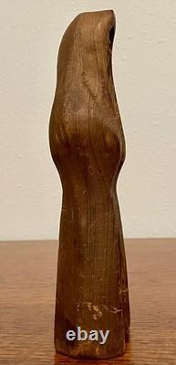 Sculpture de moine en séquoia par Oscar W. Johnston, Smith River CA, art populaire étiqueté