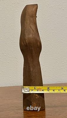 Sculpture de moine en séquoia par Oscar W. Johnston, Smith River CA, art populaire étiqueté