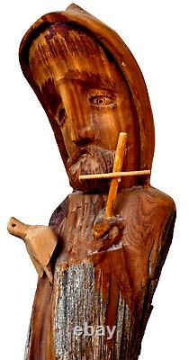 Sculpture de table en bois sculpté d'art populaire religieux de Ricardo Salazar à Taos, Nouveau-Mexique