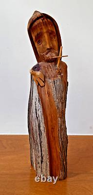 Sculpture de table en bois sculpté d'art populaire religieux de Ricardo Salazar à Taos, Nouveau-Mexique