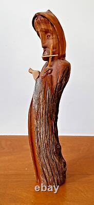 Sculpture de table en bois sculpté d'art populaire religieux de Ricardo Salazar à Taos, Nouveau-Mexique
