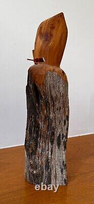 Sculpture de table en bois sculpté d'art populaire religieux de Ricardo Salazar à Taos, Nouveau-Mexique