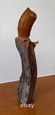 Sculpture de table en bois sculpté d'art populaire religieux de Ricardo Salazar à Taos, Nouveau-Mexique