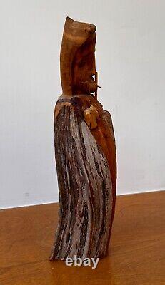 Sculpture de table en bois sculpté d'art populaire religieux de Ricardo Salazar à Taos, Nouveau-Mexique