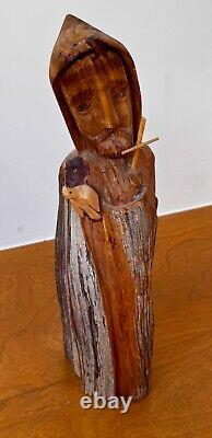 Sculpture de table en bois sculpté d'art populaire religieux de Ricardo Salazar à Taos, Nouveau-Mexique