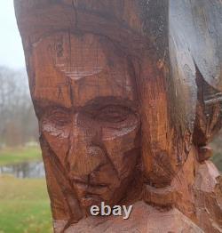 Sculpture en Bois Sculptée Originale de Peter Toth, Sculpteur des Géants Murmurants