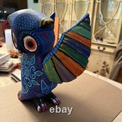 Sculpture en bois de hibou coloré Oaxaqueño Alebrije 1 pièce