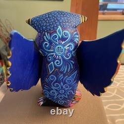 Sculpture en bois de hibou coloré Oaxaqueño Alebrije 1 pièce
