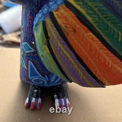 Sculpture en bois de hibou coloré Oaxaqueño Alebrije 1 pièce