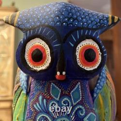 Sculpture en bois de hibou coloré Oaxaqueño Alebrije 1 pièce