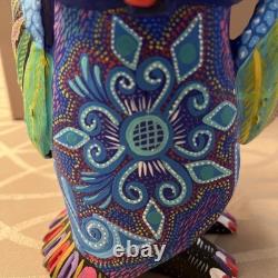 Sculpture en bois de hibou coloré Oaxaqueño Alebrije 1 pièce