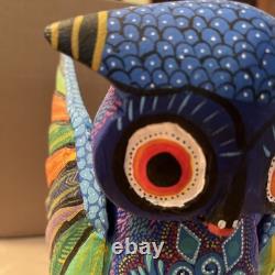 Sculpture en bois de hibou coloré Oaxaqueño Alebrije 1 pièce