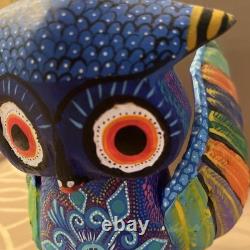 Sculpture en bois de hibou coloré Oaxaqueño Alebrije 1 pièce