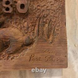 Sculpture en bois de la maison de Paul Stark Salutation Art populaire