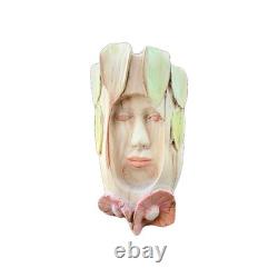 Sculpture en bois esprit, art populaire fait main, sculptures contemporaines de visages